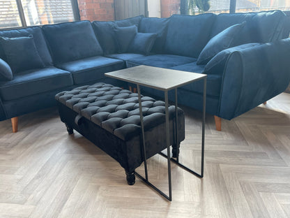 Black steel side table coffee table