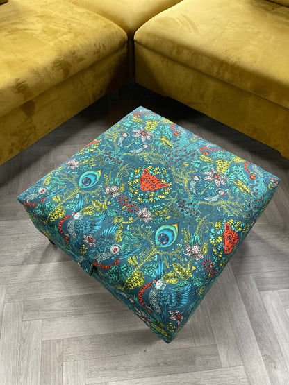 PREMIUM Satin Green Floral Footrest