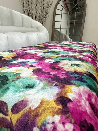 PREMIUM Belle floral printed Footstool window bay seat pouffe coffee table