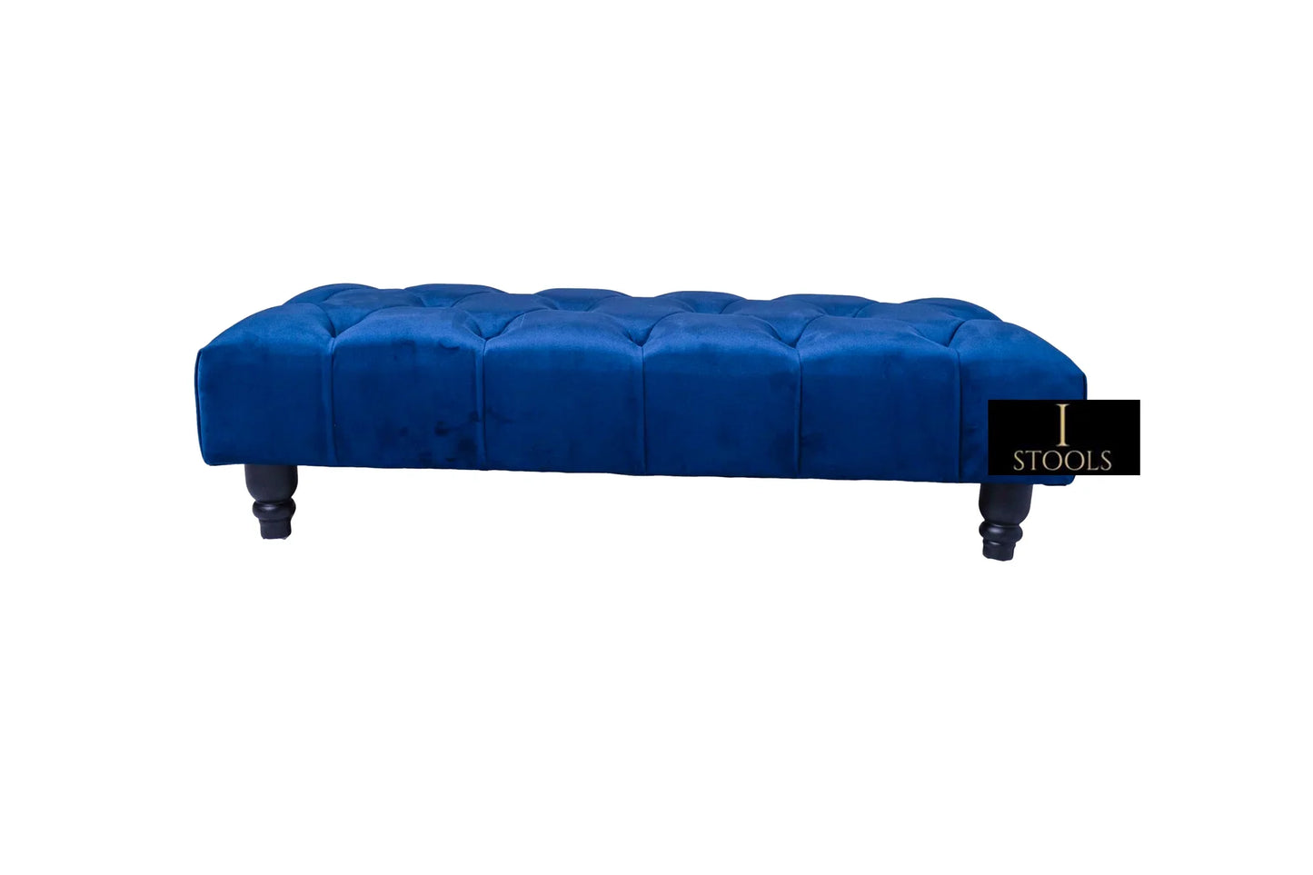 Blue Chesterfield Footstool | Velvet matching Buttoned Coffee Table
