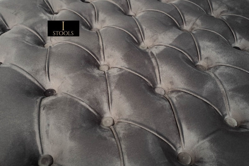 Stylish Grey Square Footstool