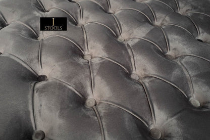 Stylish Grey Square Footstool