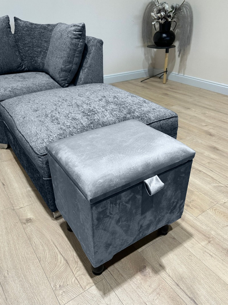 Dark Grey Ottoman storage   