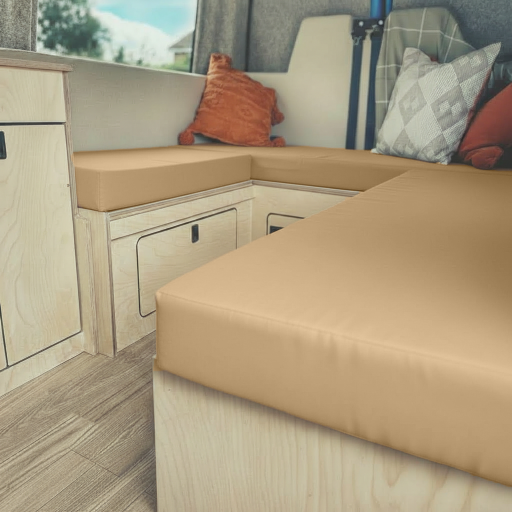 Durable brown fabric for campervan conversion interiors