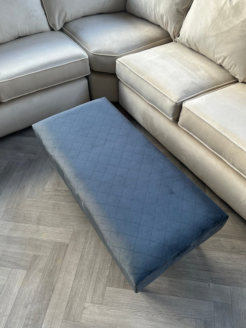 PREMIUM stitched lid pattern Ottoman footstool