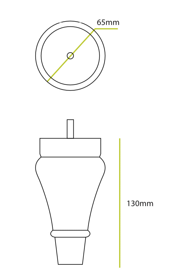 Dark Grey wood solid legs silver cup