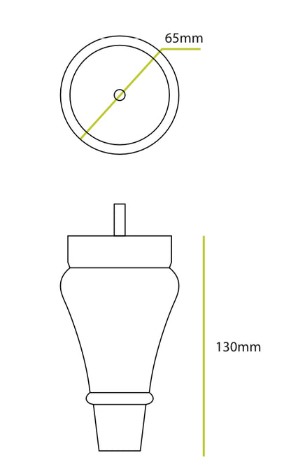 Dark Grey wood solid legs silver cup