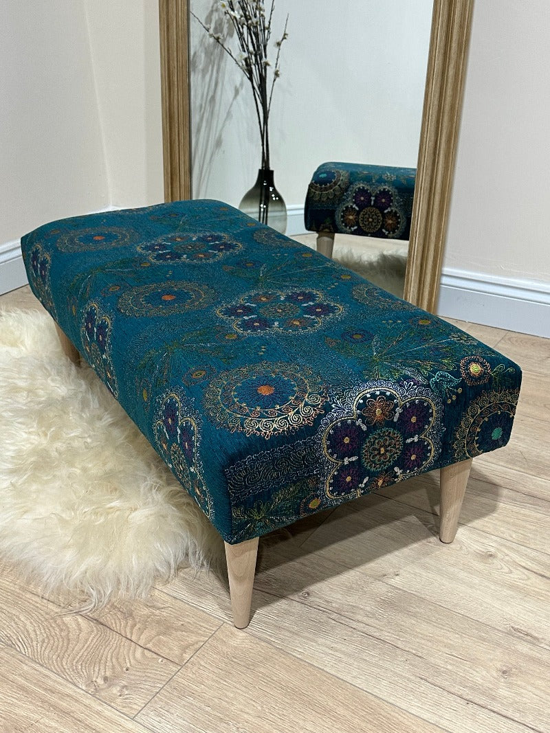 GREEN PATTERN Ottoman footstool