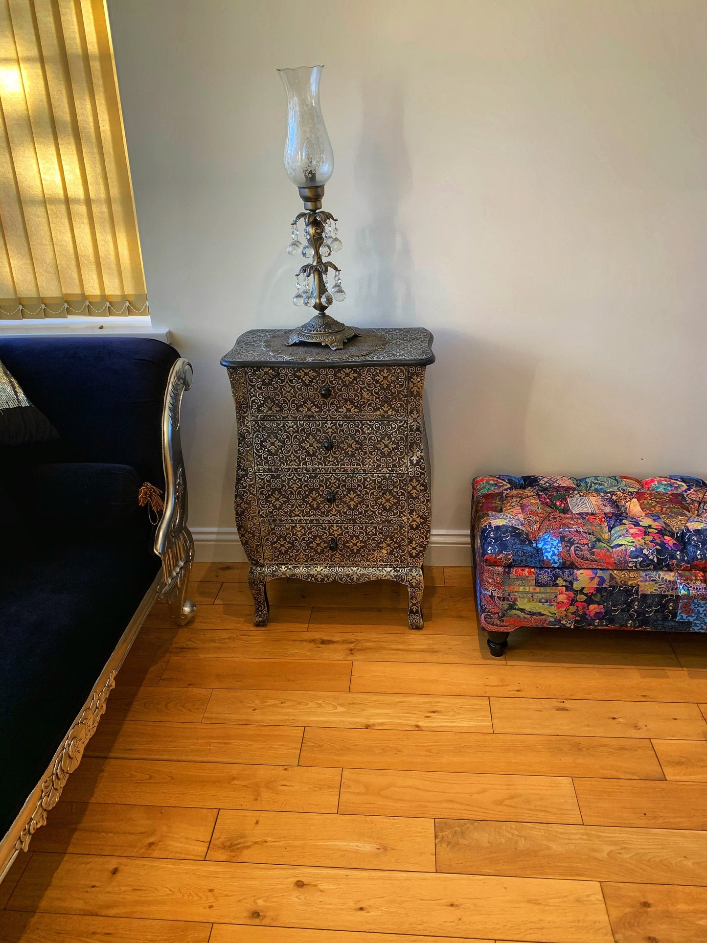 PREMIUM coffee table Demask multicolour Ottoman with Storage | Patterned Footstool Pouffe | Colourful Ottoman Storage Bench