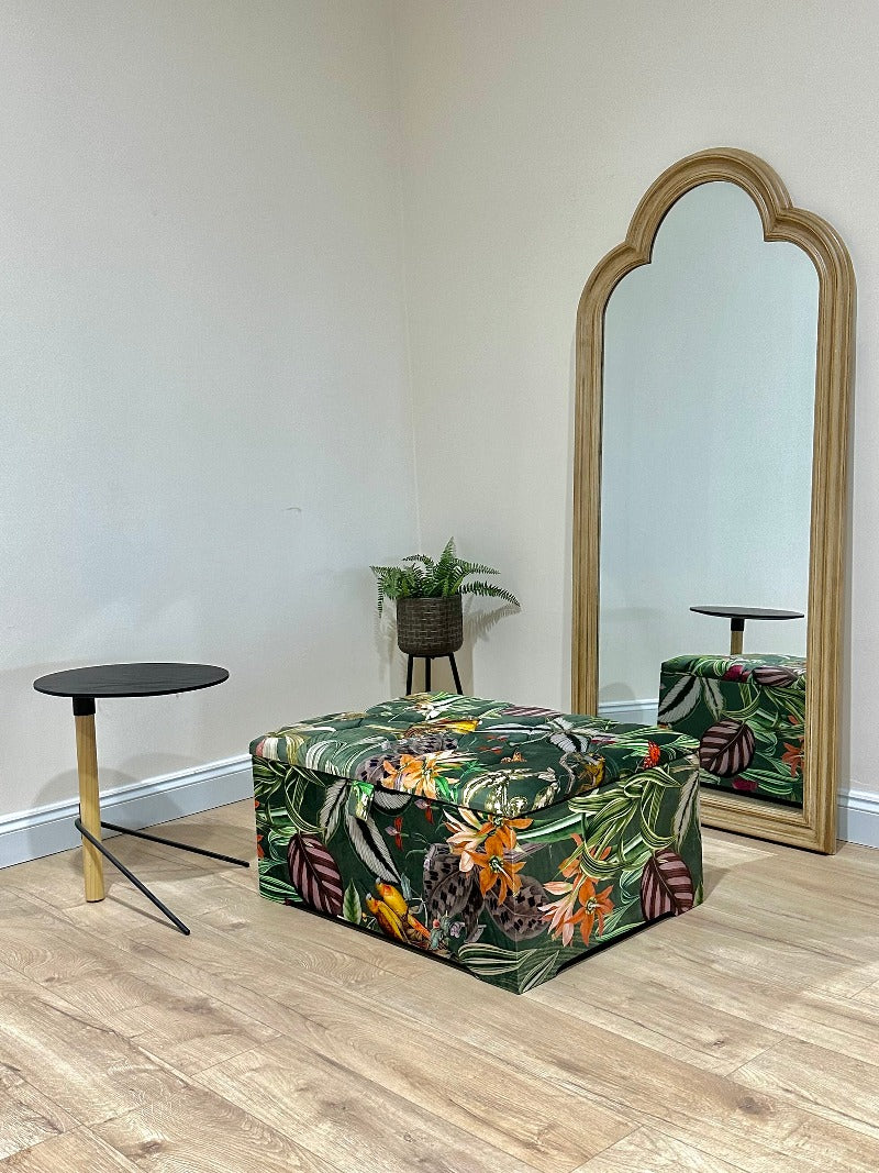 PREMIUM Green Floral Footrest