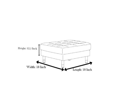 Silver Chesterfield Footstool | Light Grey Velvet Footstool | Light Grey Pouffe