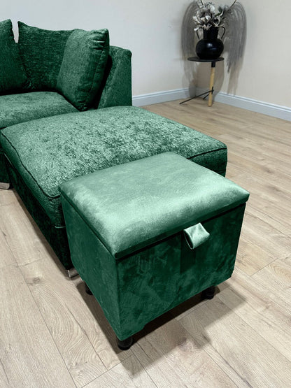 Green Ottoman storage   