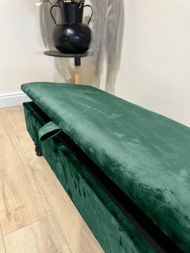 Green Ottoman storage   