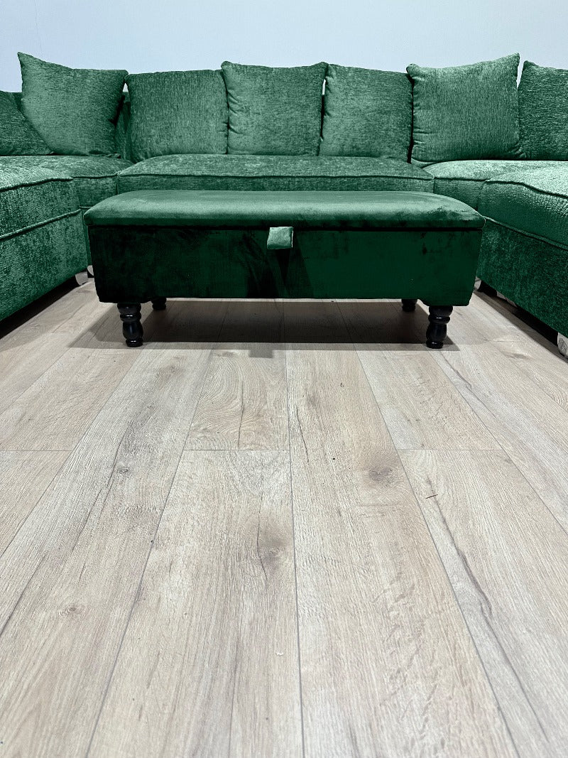 Green Ottoman storage   