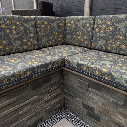 Heavy-duty zipped cover outdoor cushions designed for outdoor garden seating

