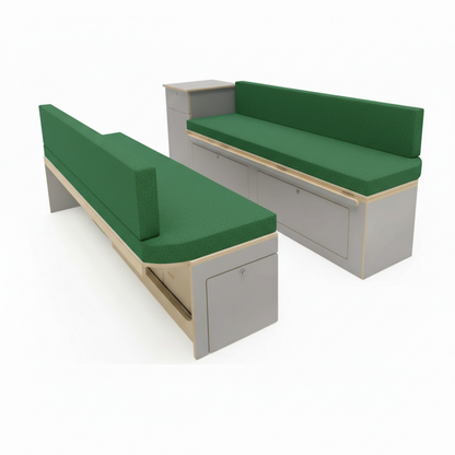 High Density Foam Covered in Green Campervan Fabric
