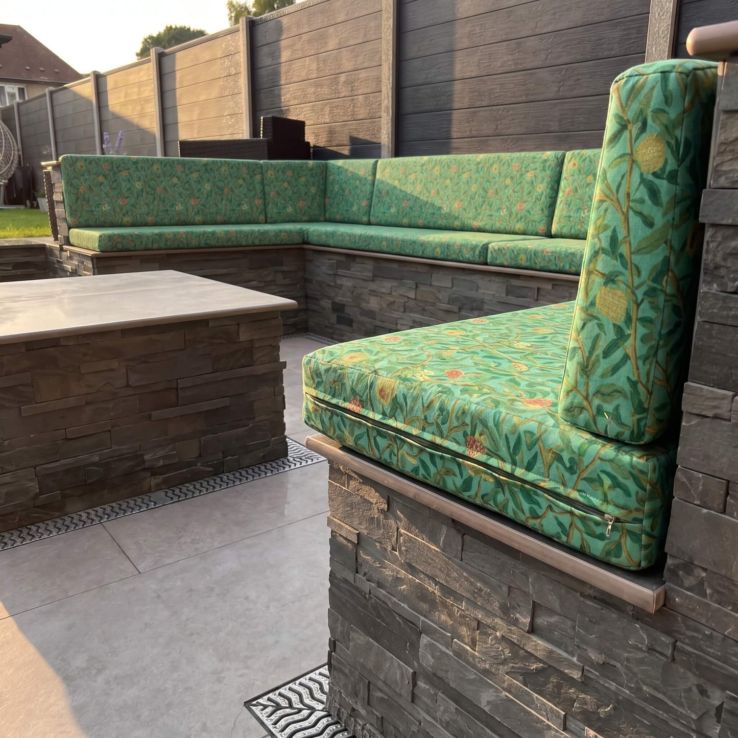 High Density Foam Outdoor Seating Replacement Cushions with Heavy Duty Zipped Covers
