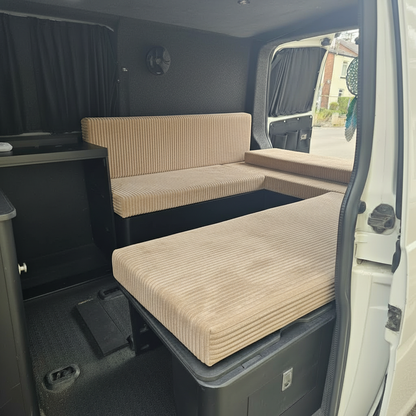 High density foam camper seat pad side profile for ultimate comfort