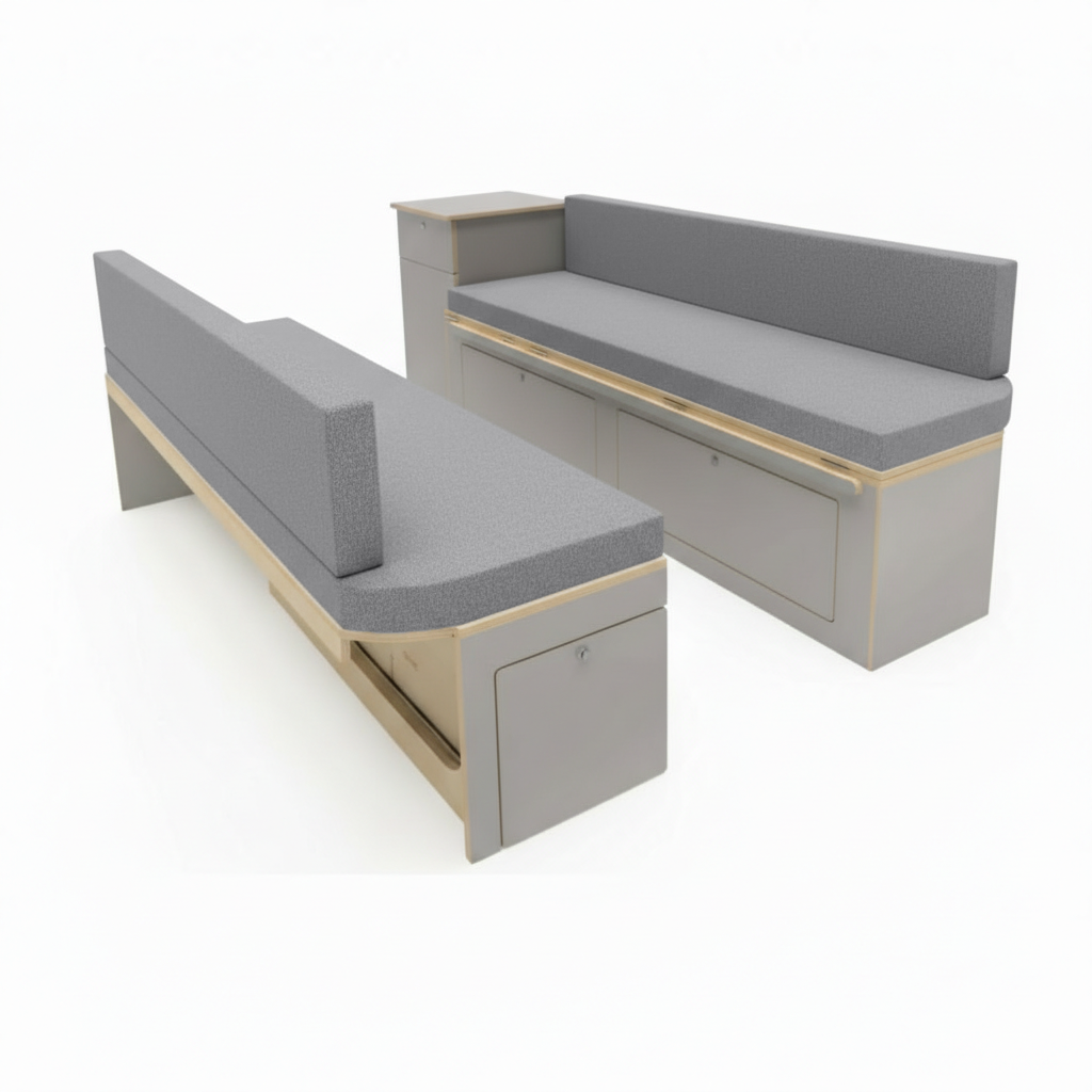High density foam grey motorhome seat

