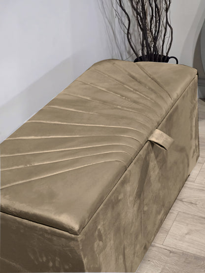 Brown sunshine Ottoman deep bedroom storage box bench seat