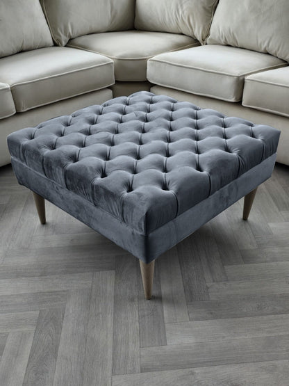 Premium lid Coffee Table Bench, non storage Chesterfield Footstool table