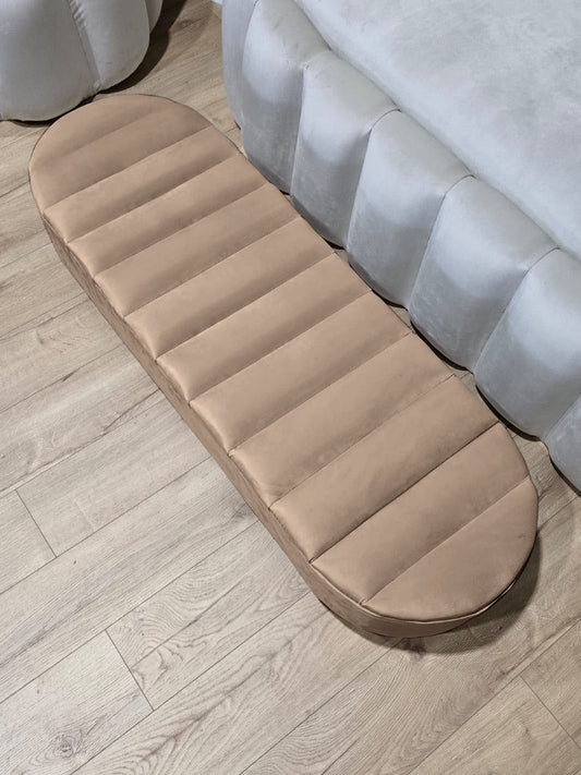 Olivia brown Coffee Table Bench,line panel lid storage Footstool seat