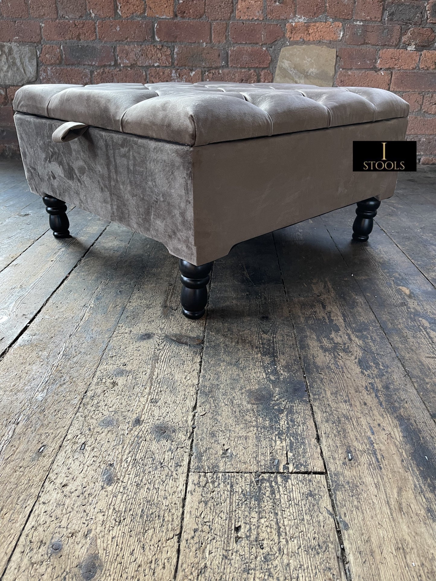 Pebble colour Square Ottoman Storage | Sand Ottoman Storage Bench