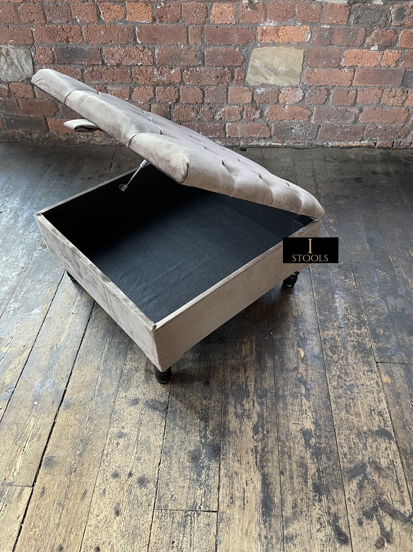 Pebble colour Square Ottoman Storage | Sand Ottoman Storage Bench