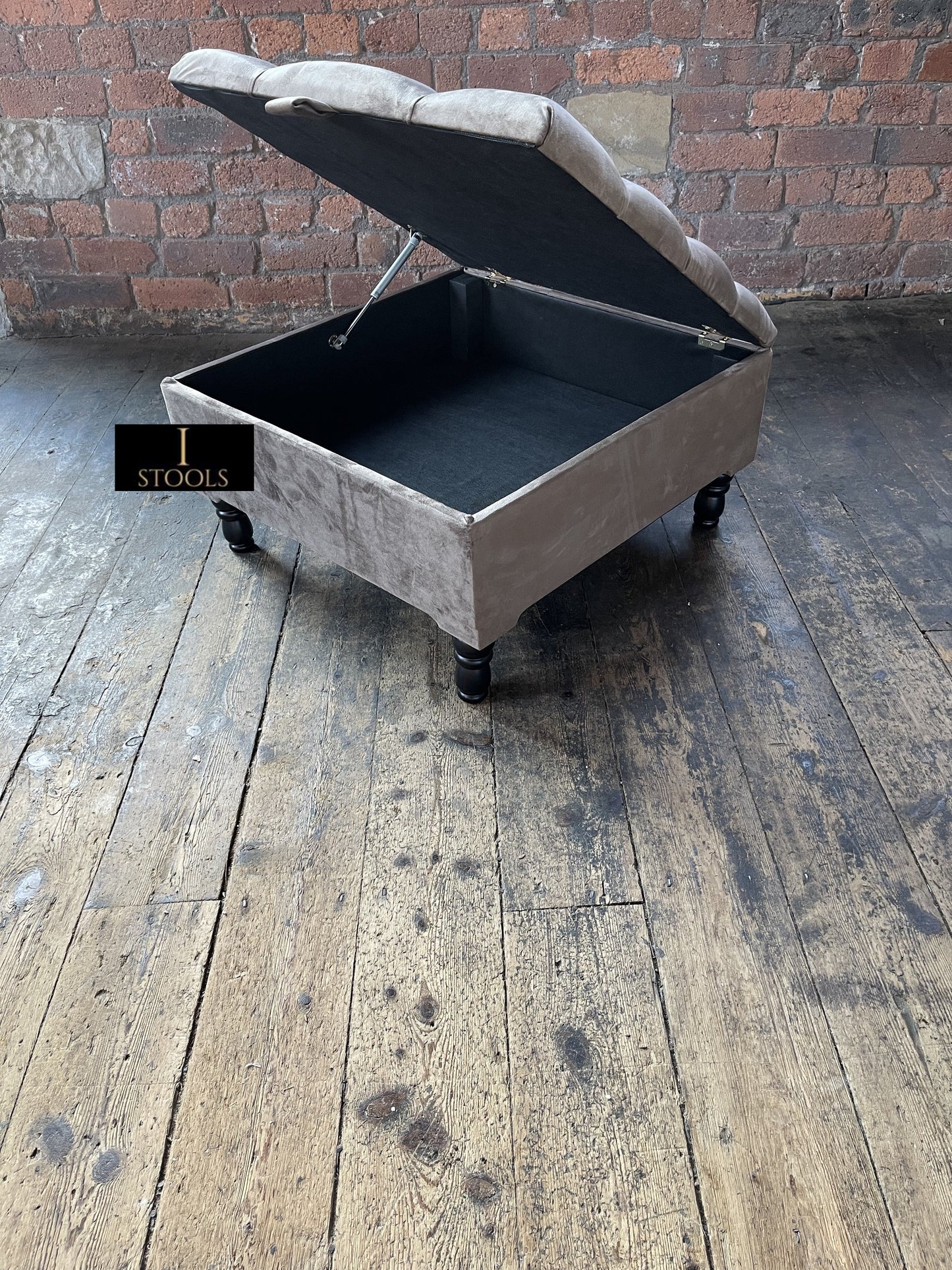 Pebble colour Square Ottoman Storage | Sand Ottoman Storage Bench