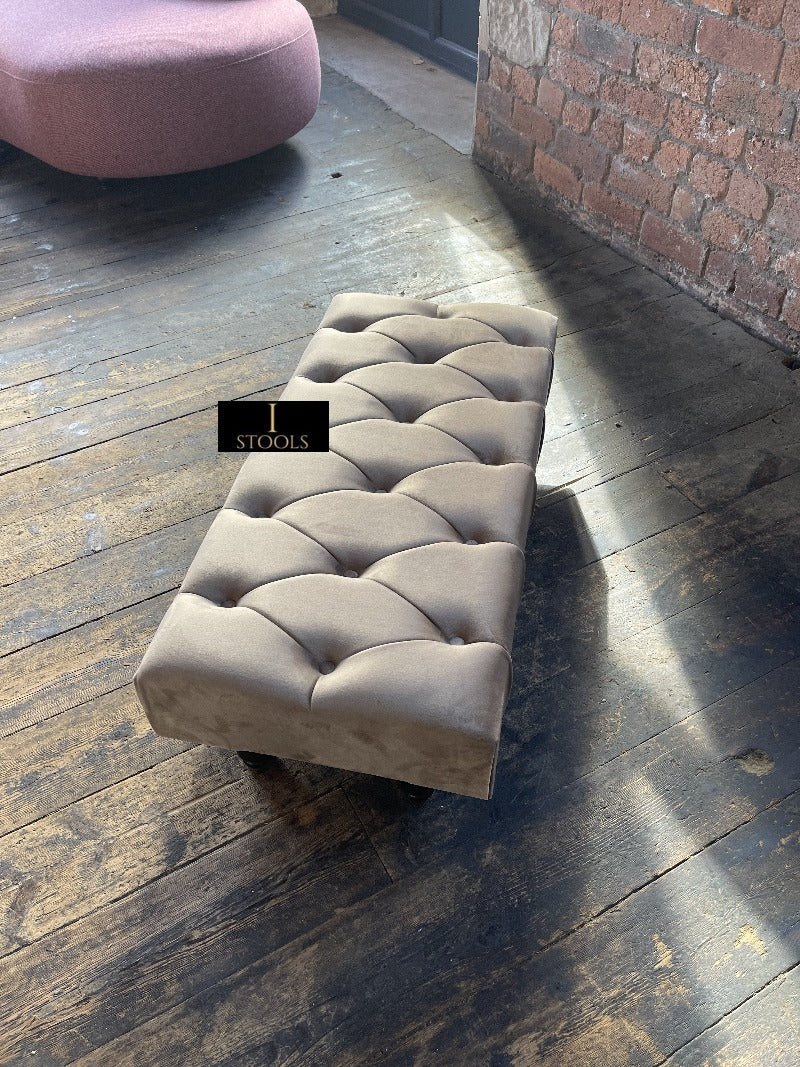 Champagne Beige Handmade footstool