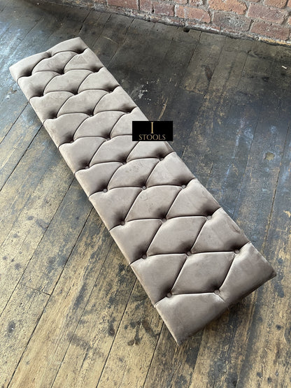 Rectangular Sand Coloured Chesterfield Footstool