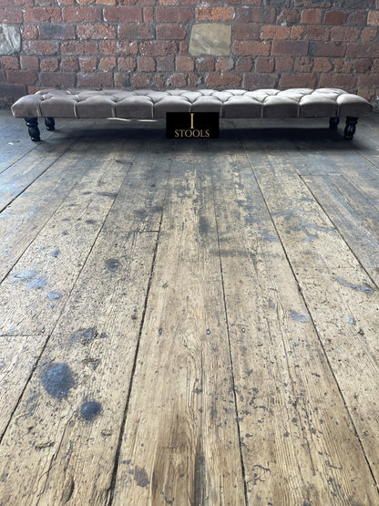 Rectangular Sand Coloured Chesterfield Footstool