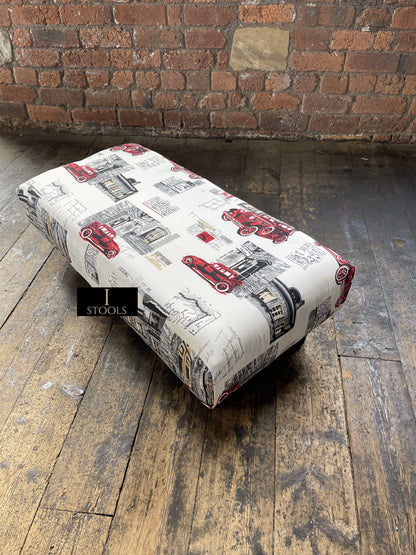 Plain Top multicolour Printed footstool