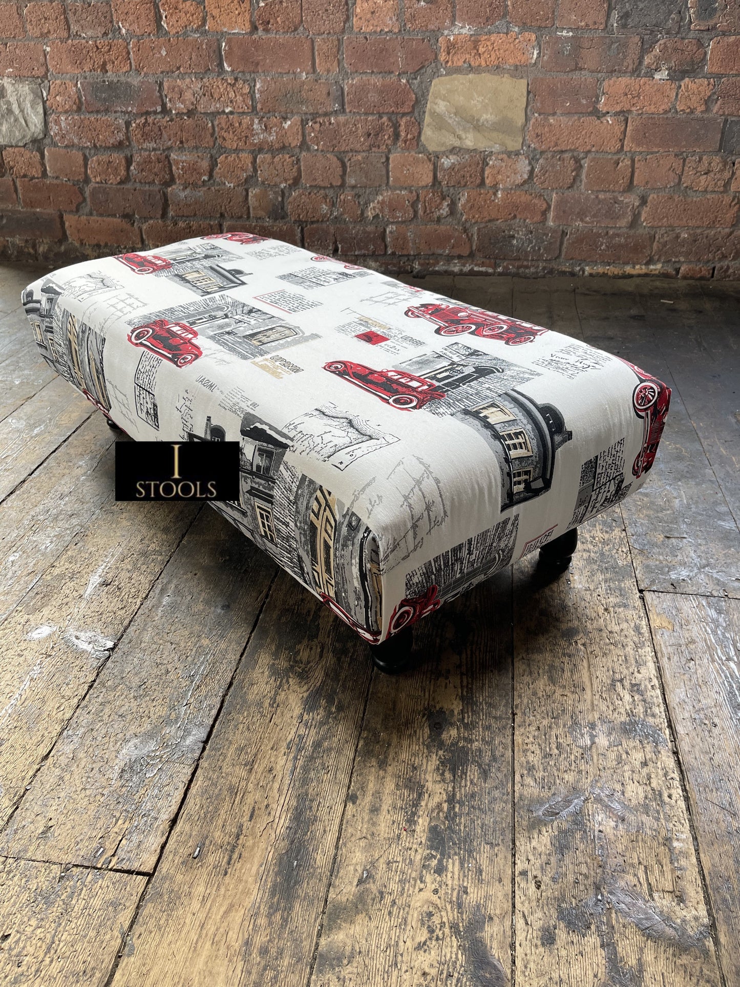 Plain Top multicolour Printed footstool