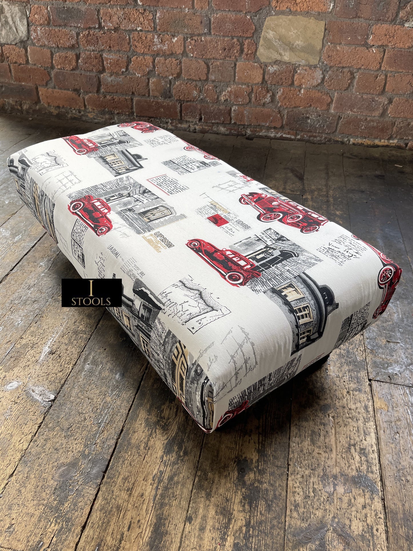 Plain Top multicolour Printed footstool