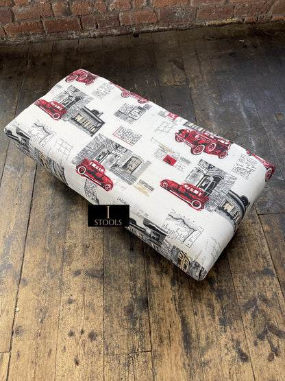 Plain Top multicolour Printed footstool