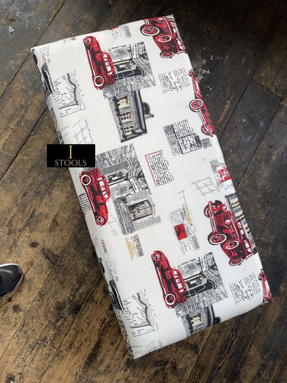 Plain Top multicolour Printed footstool