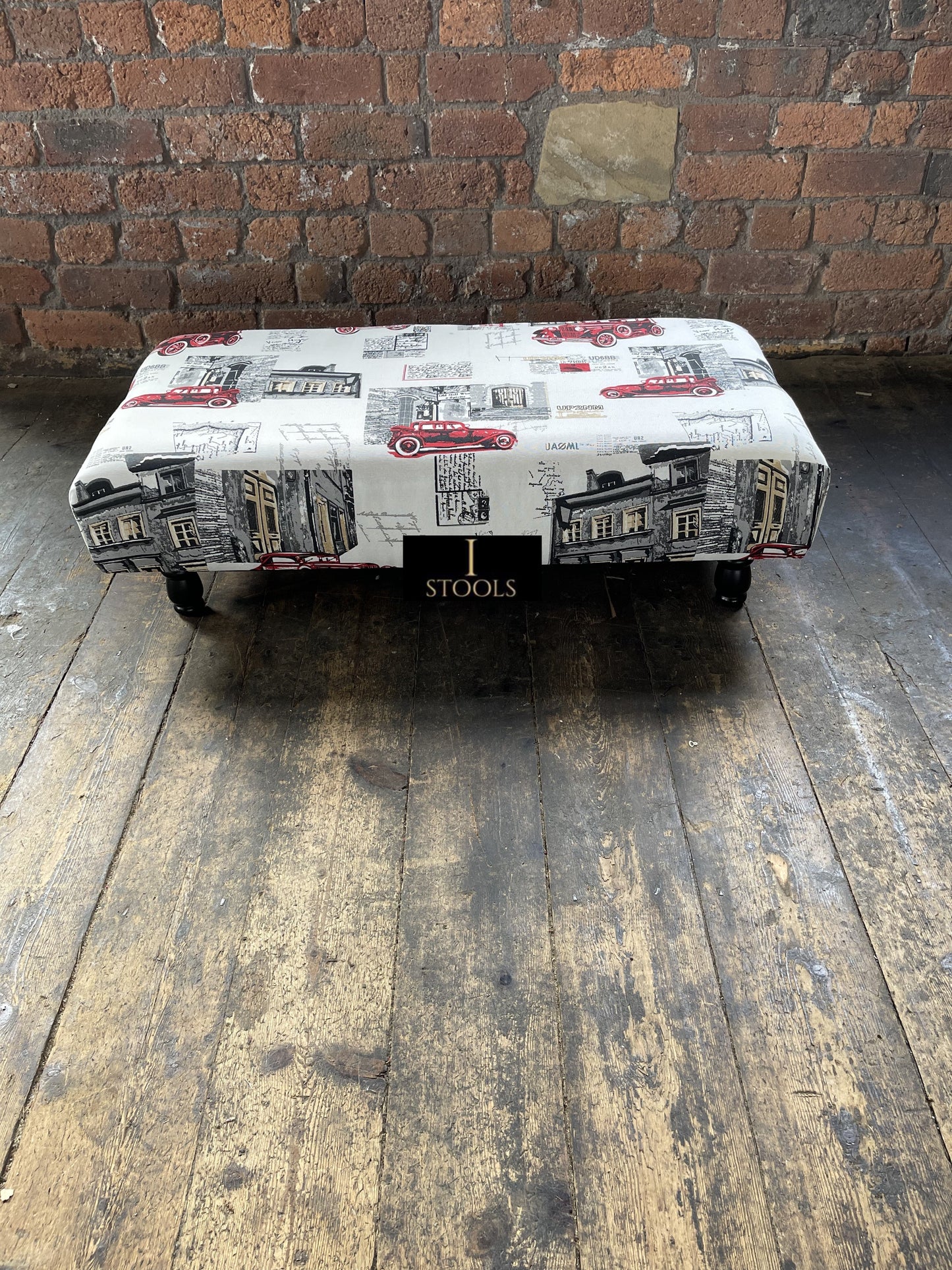 Plain Top multicolour Printed footstool