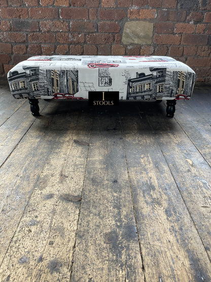 Plain Top multicolour Printed footstool