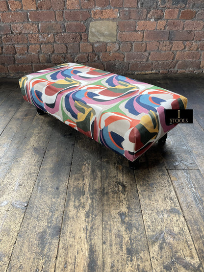 PREMIUM Multi-Coloured PRINTED Footstool