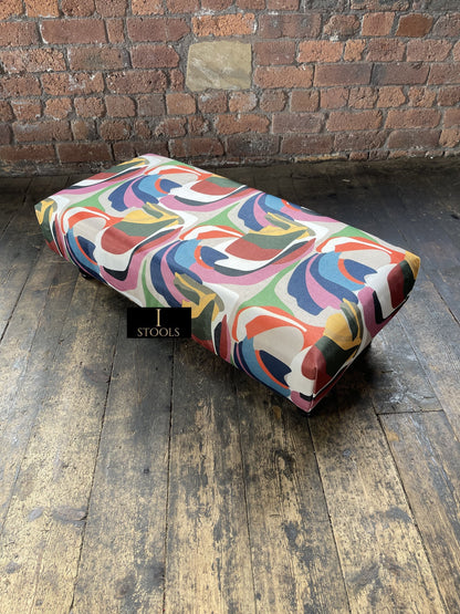 PREMIUM Multi-Coloured PRINTED Footstool