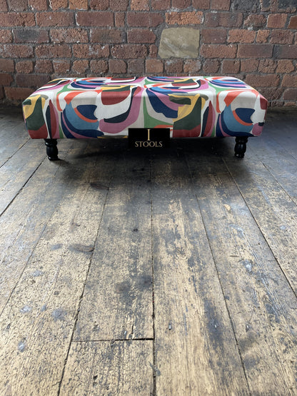 PREMIUM Multi-Coloured PRINTED Footstool