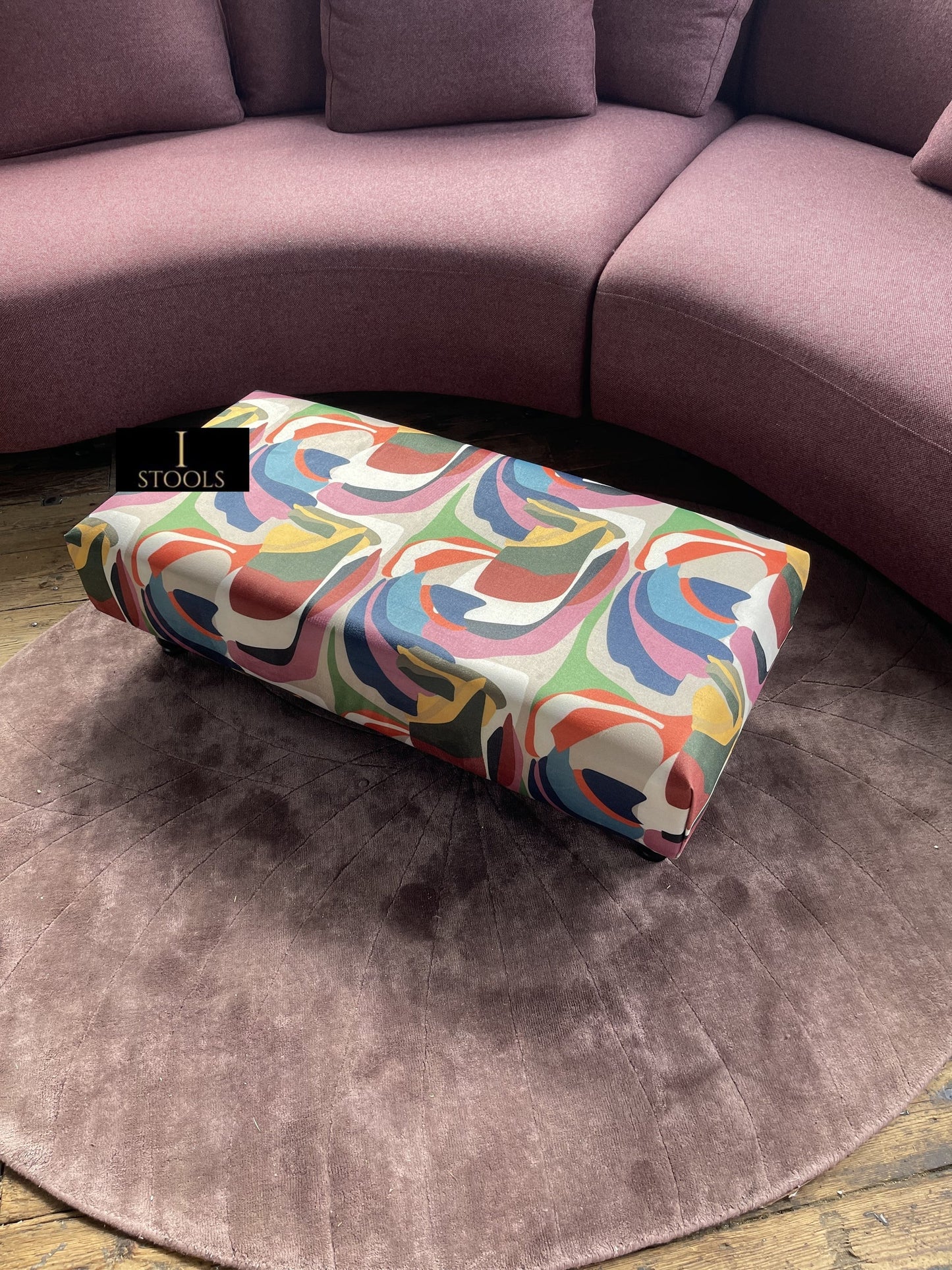 PREMIUM Multi-Coloured PRINTED Footstool