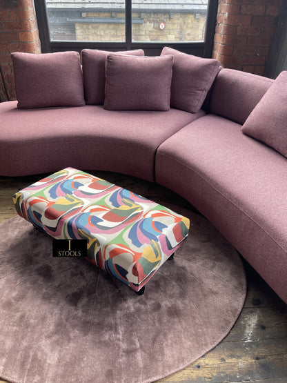 PREMIUM Multi-Coloured PRINTED Footstool
