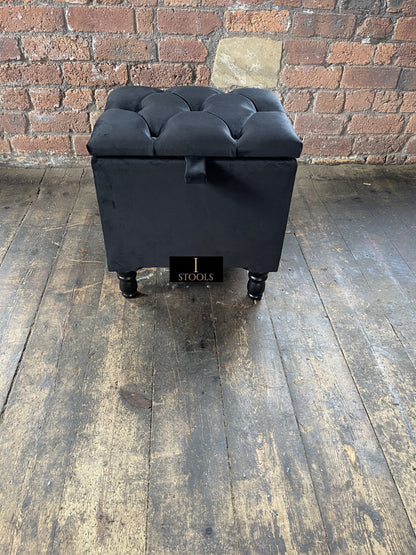 Black Small coffee table Storage Box | Black Small Ottoman | side table footstool