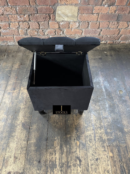 Black Small coffee table Storage Box | Black Small Ottoman | side table footstool