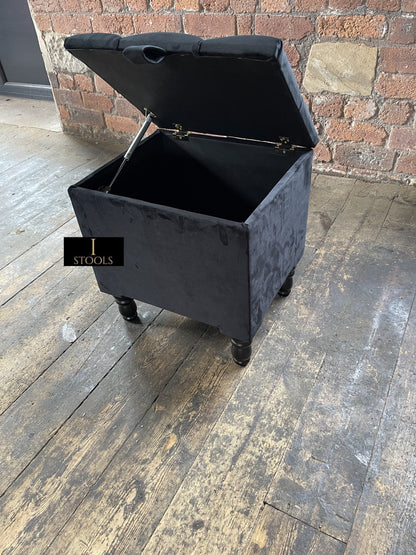 Black Small coffee table Storage Box | Black Small Ottoman | side table footstool