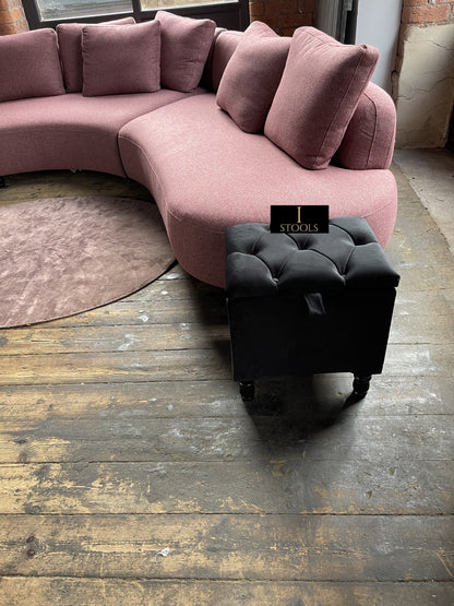 Black Small coffee table Storage Box | Black Small Ottoman | side table footstool