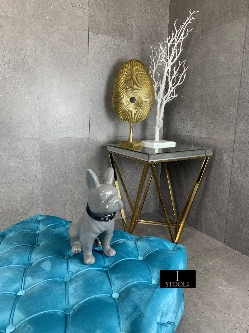 Aqua Blue Footstool