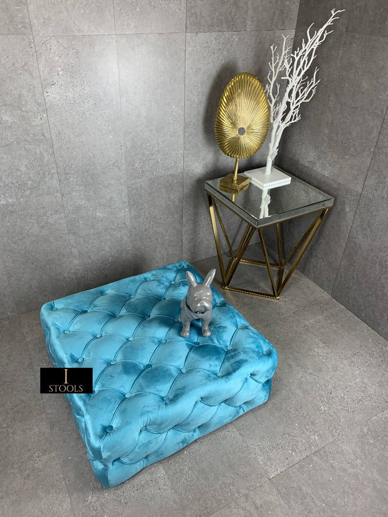 Aqua Blue Ottoman seat 